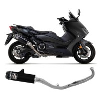 Escape ARROW Indy Race homologado en titanio negro para YAMAHA T-MAX 530 17-19