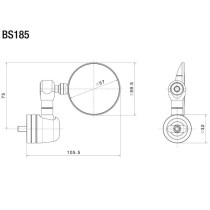 Espejo izquierdo Spy-R End Mount  Ø 57 -