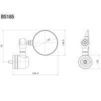 Espejo izquierdo Spy-R End Mount  Ø 57 -