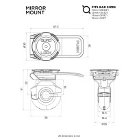 Soporte para smartphone QUAD LOCK para espejo retrovisor