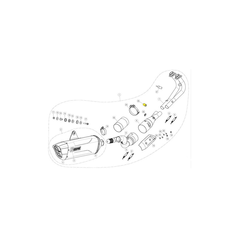 Separador akrapovic tornillo caballete yamaha t max 560 20-25