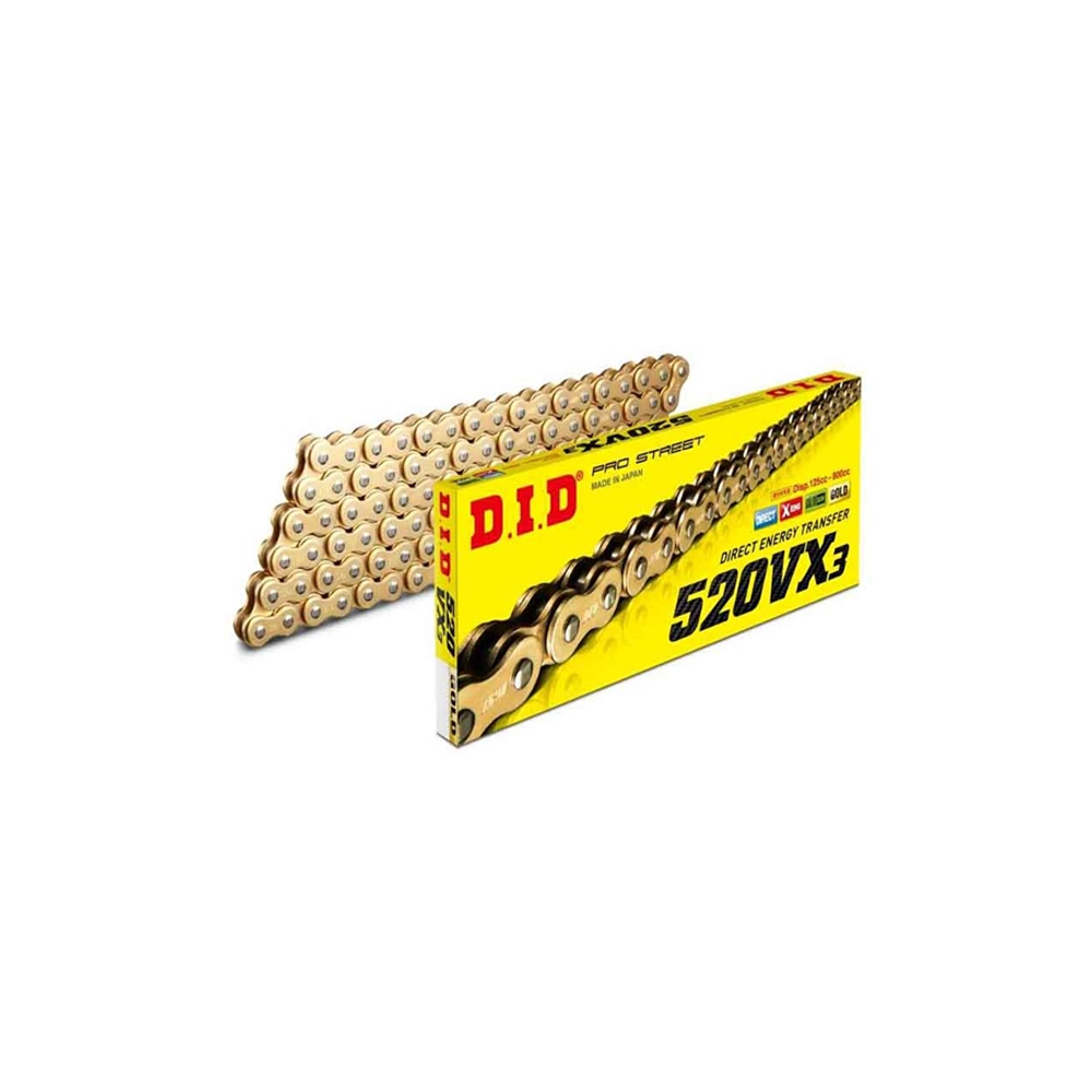 CADENA DID 520VX3 CON 118 ESLABONES ORO REFORZADA X-RING HONDA X ADV