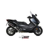Mivv Full system 2x1 Oval black con tapa carbono Yamaha T-MAX 530 2017-19 / T-MAX 560 2020-21