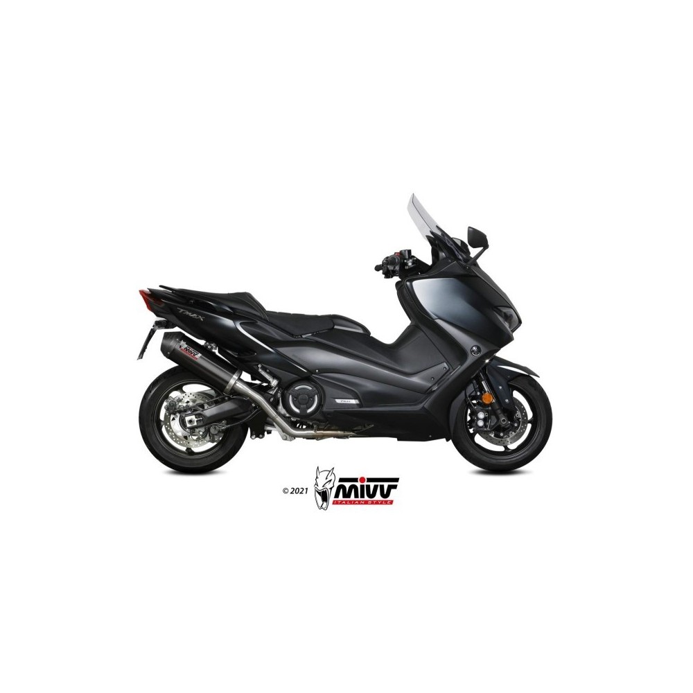 Mivv Full system 2x1 Oval black con tapa carbono Yamaha T-MAX 530 2017-19 / T-MAX 560 2020-21