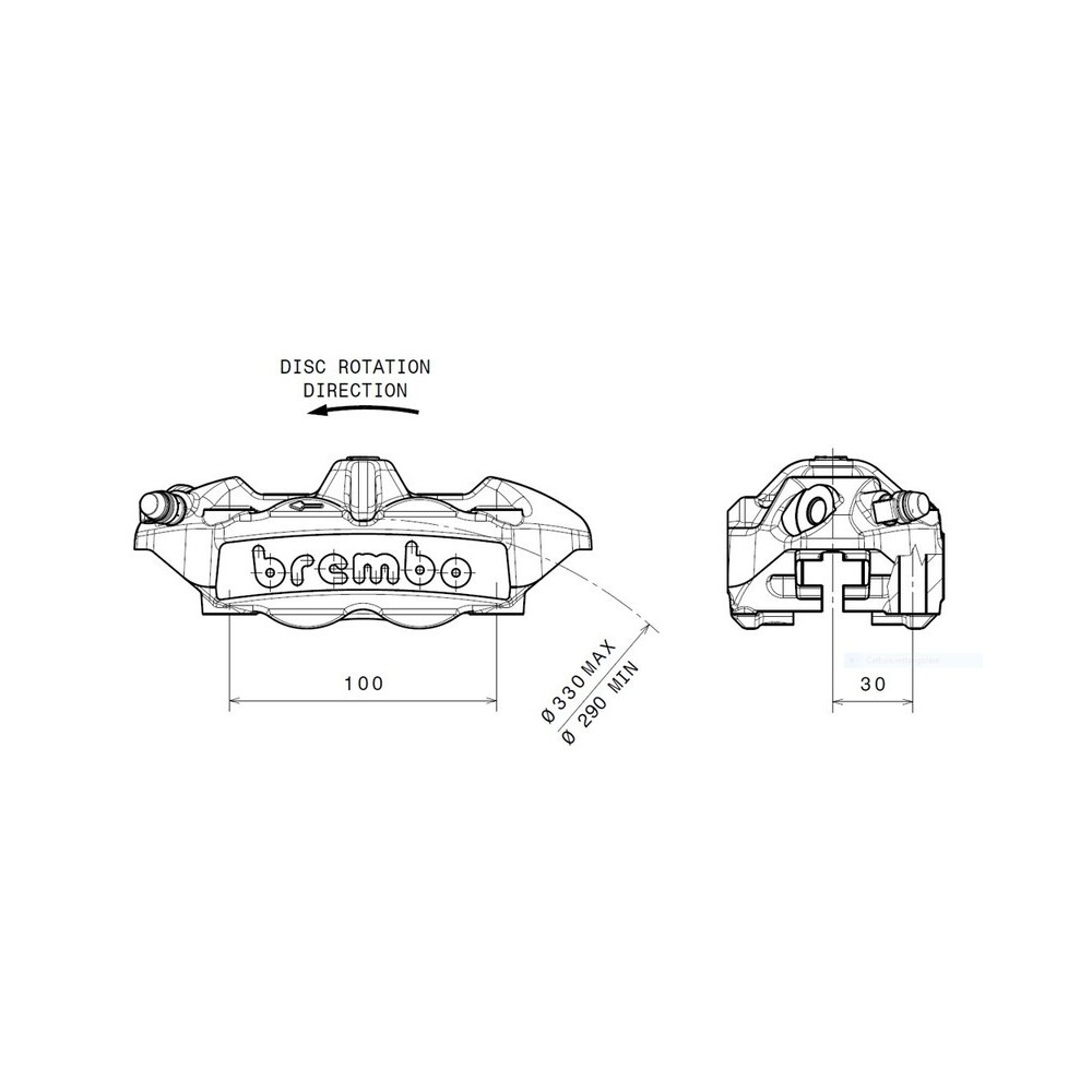 BREMBO M4 delantero izquierdo 100mm